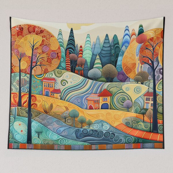 Item preview, Elionia - Colorful landscape painting (4/4) designed and sold by sabantha.