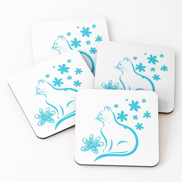 Item preview, Cute Cat with Flowers Minimalist Design designed and sold by CreativeCanvas8.