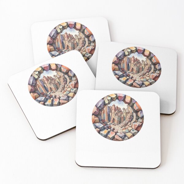 Item preview, Mysterious Lost City Within a Circle Design in Watercolor paint designed and sold by EmeraldCauldren.