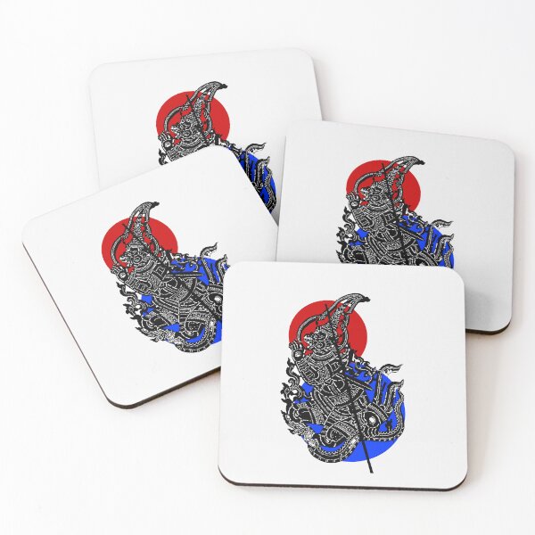 Item preview, YEK THAI  lai thai traditional in classic  red and blue color shadowplay culture designed and sold by Bspaces.