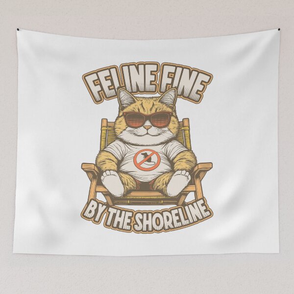 Item preview, Cat Beach Feline Fine Shoreline Funny Summer Vacation Cats designed and sold by GrandeDuc.