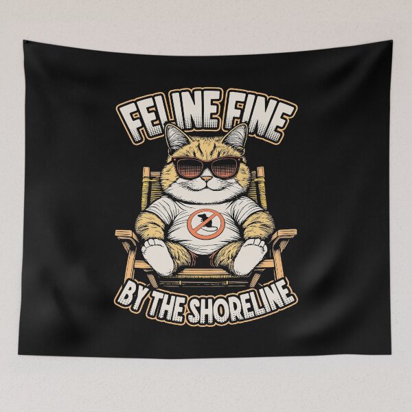 Item preview, Cat Beach Feline Fine Shoreline Funny Summer Vacation Cats designed and sold by GrandeDuc.