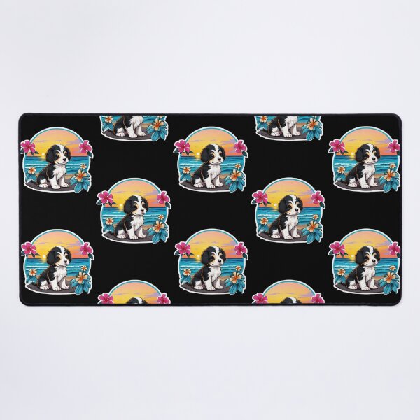 Item preview, Beach Lover Puppy By the Ocean with Hawaiian Orchids designed and sold by NautiChic.