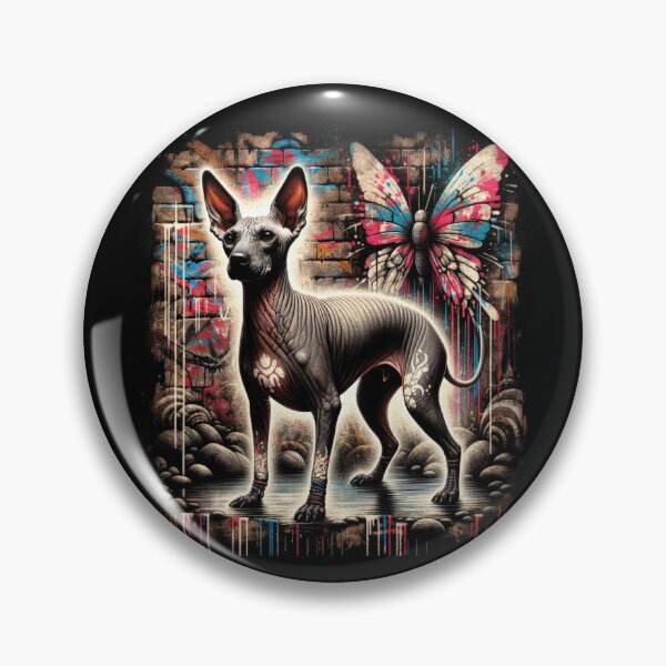 Item preview, Xoloitzcuintli_Urban_Art_Mariposa_02 - Unique Street Art of Xoloitzcuintli designed and sold by Xolo Merch.