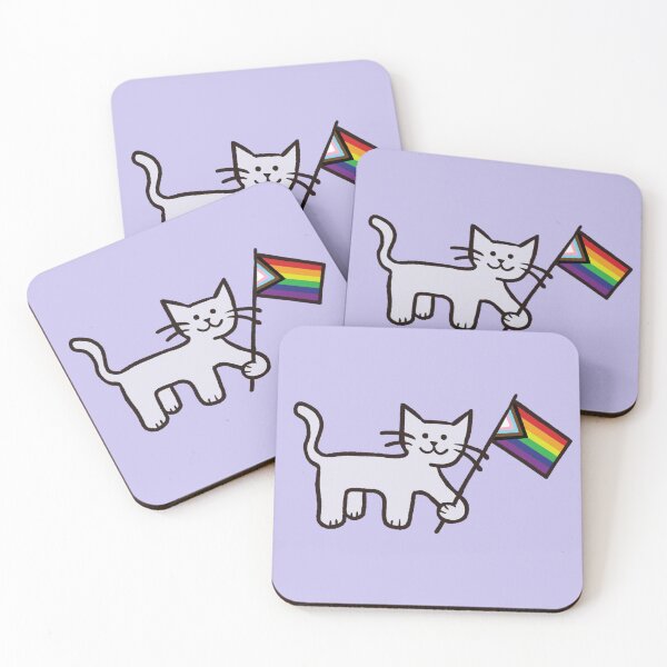 Item preview, Progress Pride Flag Cat designed and sold by sunlucky.