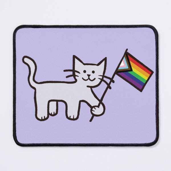 Item preview, Progress Pride Flag Cat designed and sold by sunlucky.