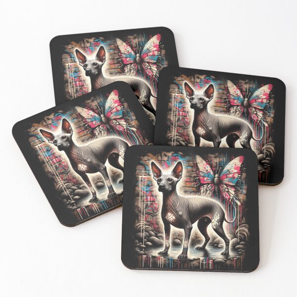 Item preview, Xoloitzcuintli_Urban_Art_Mariposa_02 - Unique Street Art of Xoloitzcuintli designed and sold by Xolo Merch.