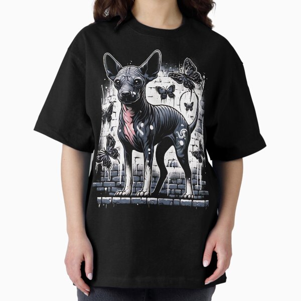 Vista previa del artículo con la obra «Xoloitzcuintli_Urban_Art_Mariposa_04 - Arte callejero único de Xoloitzcuintli», diseñado y vendido por Xolo Merch.