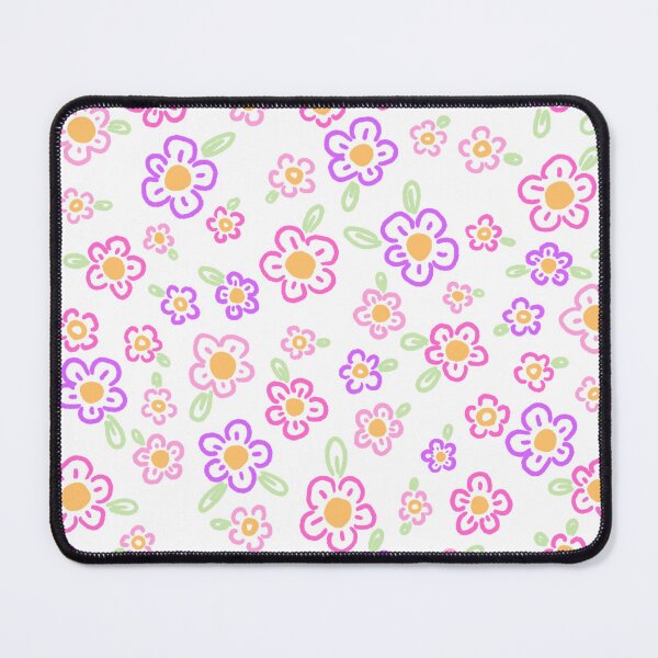 Item preview, Pink and Purple Five Petal Flowers with Leaves designed and sold by NurseLauraDraws.
