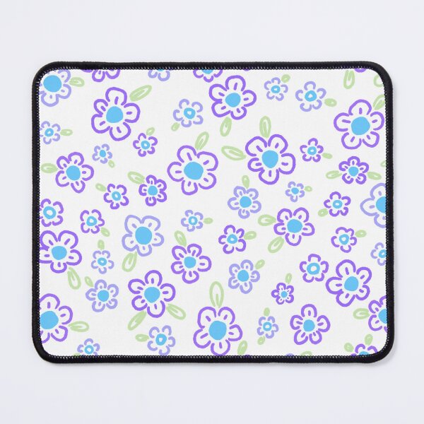 Item preview, Blue and Purple Five Petal Flowers with Leaves designed and sold by NurseLauraDraws.