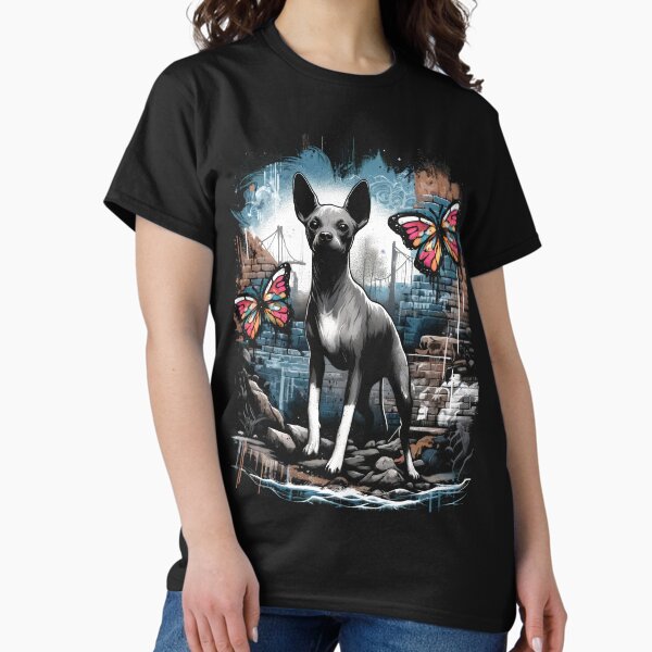Vista previa del artículo con la obra «Xoloitzcuintli_Urban_Art_Mariposa_08 - Arte callejero único de Xoloitzcuintli», diseñado y vendido por Xolo Merch.