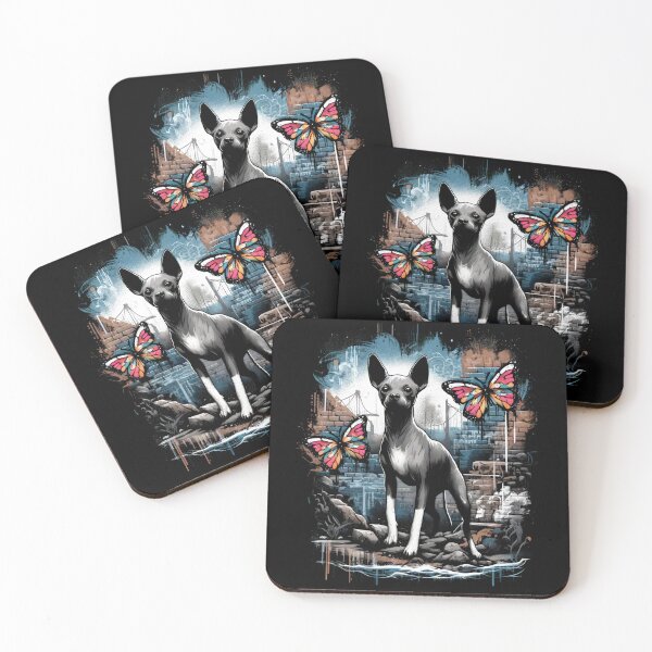 Item preview, Xoloitzcuintli_Urban_Art_Mariposa_08 - Unique Street Art of Xoloitzcuintli designed and sold by Xolo Merch.