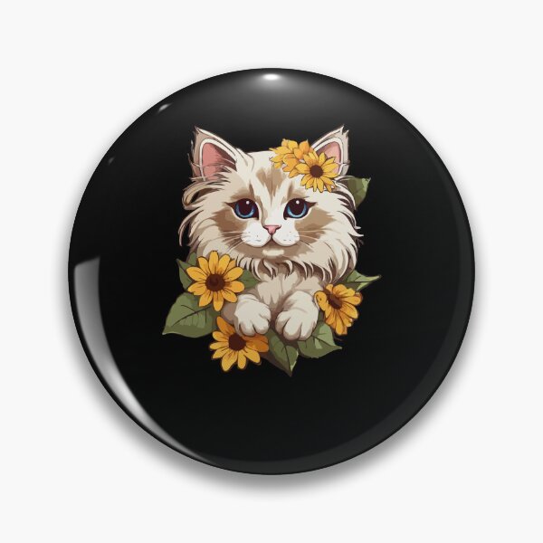 Item preview, Cat Sunflower, Floral Seal Blue Ragdoll Mom Dad, Animal Lover with Summer Spring Flowers, Purr Furparent Wildflower designed and sold by Peculiarts.