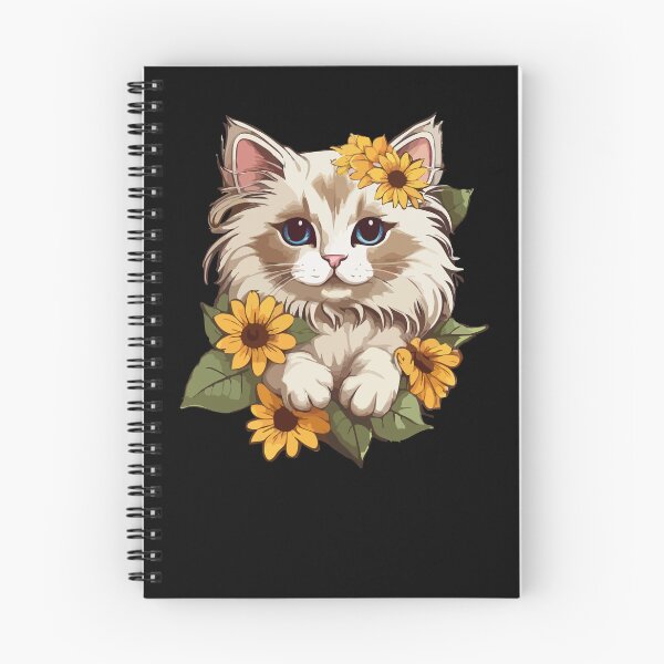 Item preview, Cat Sunflower, Floral Seal Blue Ragdoll Mom Dad, Animal Lover with Summer Spring Flowers, Purr Furparent Wildflower designed and sold by Peculiarts.