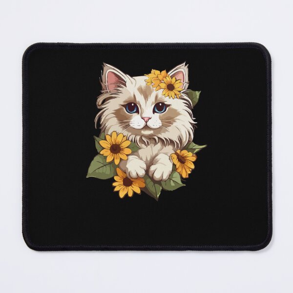 Item preview, Cat Sunflower, Floral Seal Blue Ragdoll Mom Dad, Animal Lover with Summer Spring Flowers, Purr Furparent Wildflower designed and sold by Peculiarts.