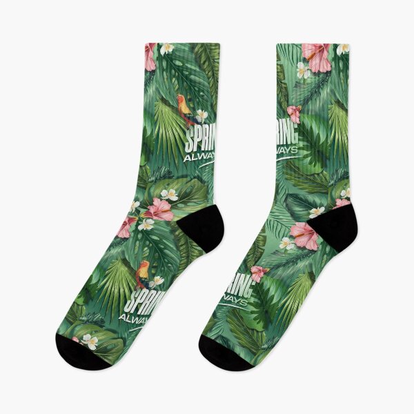Item preview, Celebrate Spring with a garden full of lush green leaves, flowers and birds with words "SPRING ALWAYS" designed and sold by Arko  Ranger.
