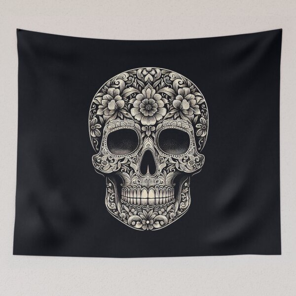 Item preview, Fantasy B & W Sugar Skull designed and sold by GaborSkeleton.