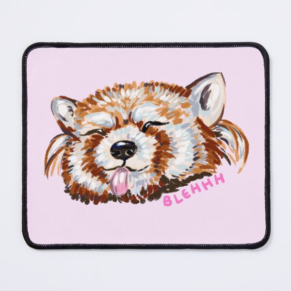 Item preview, BLEHHH Red Panda Sticking Her Tongue Out (Bubble Font) designed and sold by NurseLauraDraws.