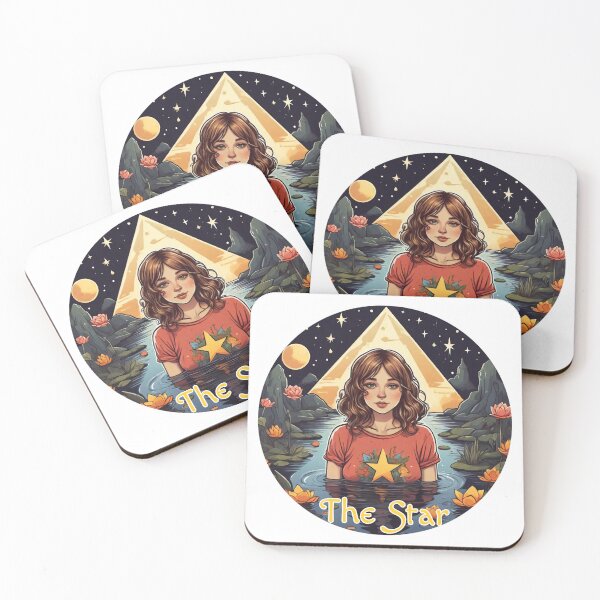 Item preview, Major Arcana The Star Tarot Card Geometrical Patterns- Lake Girl and Hope designed and sold by Pixel Waite.