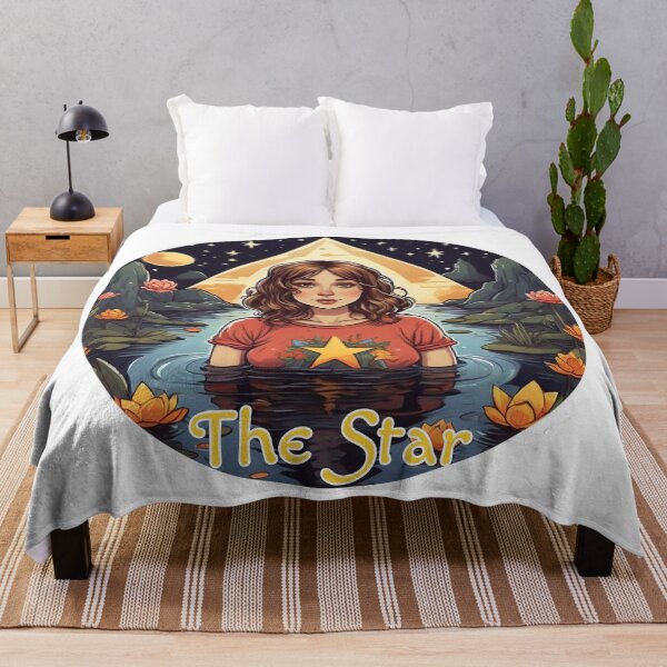 Item preview, Major Arcana The Star Tarot Card Geometrical Patterns- Lake Girl and Hope designed and sold by Pixel Waite.
