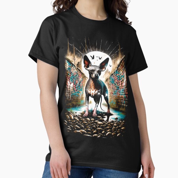 Vista previa del artículo con la obra «Xoloitzcuintli_Urban_Art_Mariposa_11 - Arte callejero único de Xoloitzcuintli», diseñado y vendido por Xolo Merch.