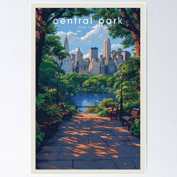 Artikel-Vorschau von Central Park New York Reiseposter, Reisegeschenk, Stadtansicht, Wandkunst, Stadtposter, designt und verkauft von journeygallery.