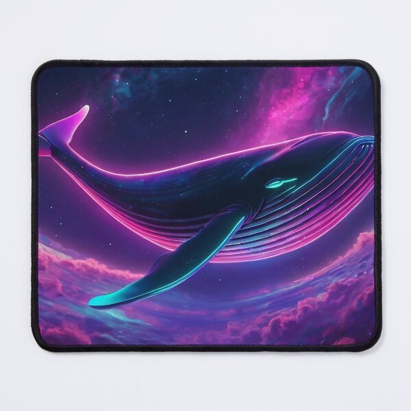Item preview, Neon whale floating in space designed and sold by M-Y-A-R-T-.