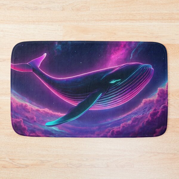 Item preview, Neon whale floating in space designed and sold by M-Y-A-R-T-.