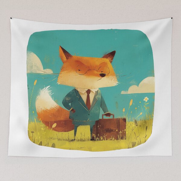 Item preview, Businessmen fox with suitcase designed and sold by JoyfulNat.