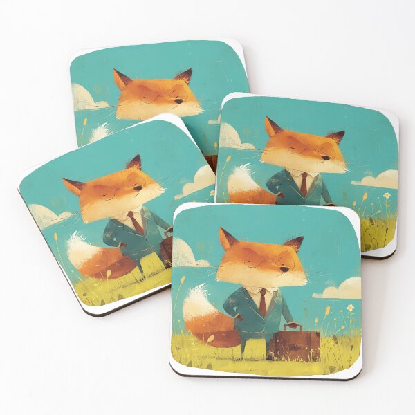 Item preview, Businessmen fox with suitcase designed and sold by JoyfulNat.