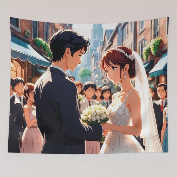Item preview, kawaii wedding man and woman, anime illustration designed and sold by Mauswohn.