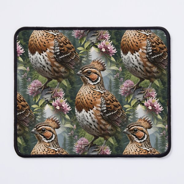 Item preview, Ruffed Grouse Surrounded By Mountain Laurel Flowers Pattern designed and sold by taiche.