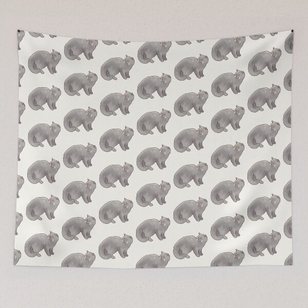 Item preview, Gray British Shorthair cat art  designed and sold by Artofmayara.