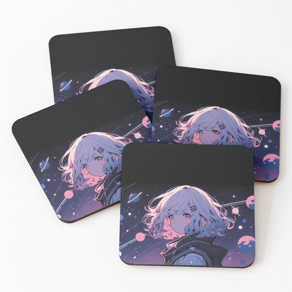 Item preview, kawaii girl in space, anime illustration designed and sold by Mauswohn.