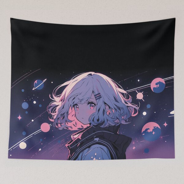 Item preview, kawaii girl in space, anime illustration designed and sold by Mauswohn.