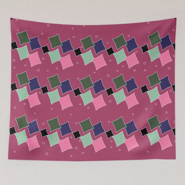 Item preview, red background overlapping square pattern designed and sold by wonghong.