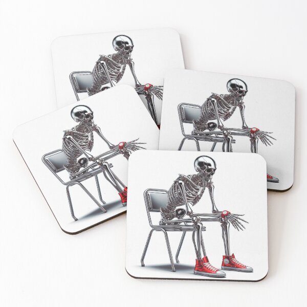 Item preview, Steel Skeleton Sitting, Red Watch and Sneakers designed and sold by GaborSkeleton.