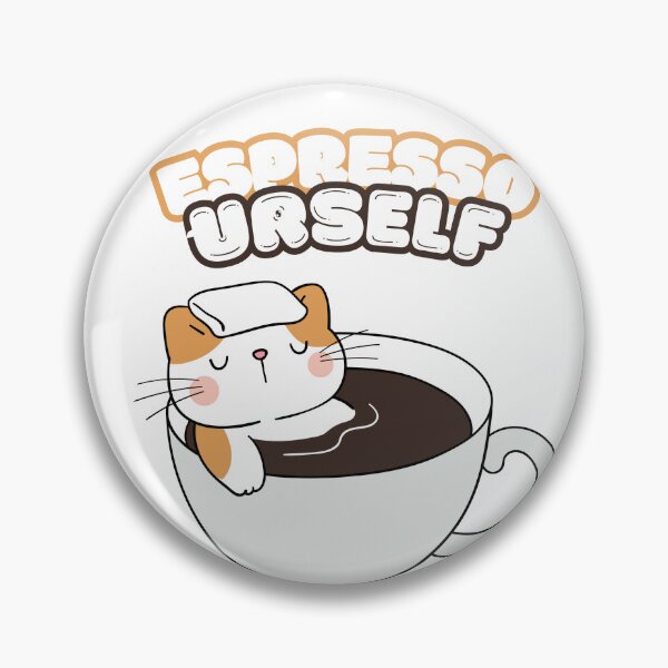 Item preview, Espresso Urself Funny Cute cat Coffee Lover designed and sold by CyberArtistOne.