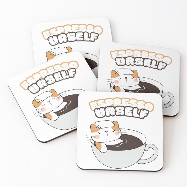 Item preview, Espresso Urself Funny Cute cat Coffee Lover designed and sold by CyberArtistOne.