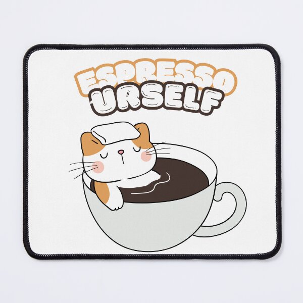Item preview, Espresso Urself Funny Cute cat Coffee Lover designed and sold by CyberArtistOne.