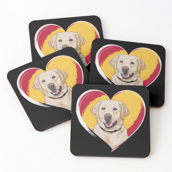 Item preview, Yellow Labrador Retriever In A Red Yellow Heart designed and sold by ILOVEART247.