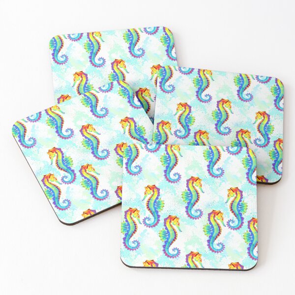 Item preview, Seamless with rainbow polygonal seahorse designed and sold by Blackmoon9.