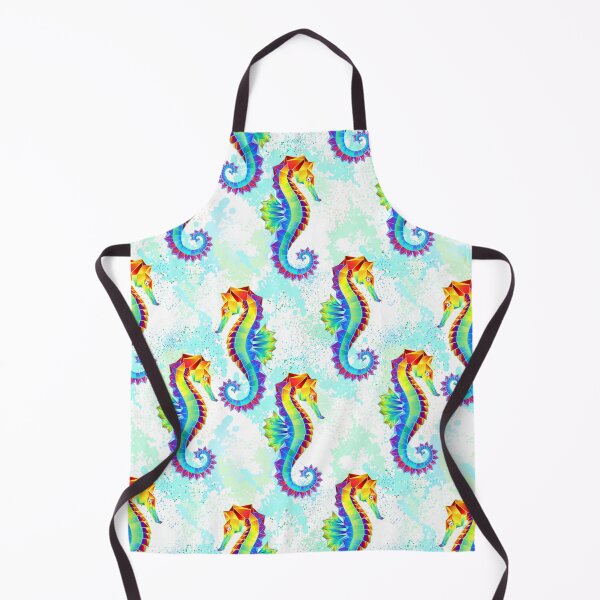 Item preview, Seamless with rainbow polygonal seahorse designed and sold by Blackmoon9.