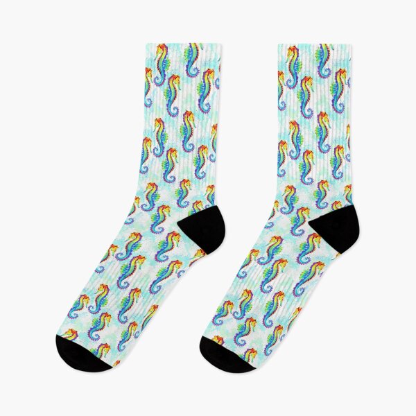 Item preview, Seamless with rainbow polygonal seahorse designed and sold by Blackmoon9.