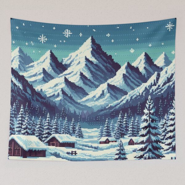 Item preview, Skyrim Snowy Village Pixel Art designed and sold by Jake-Carter0.