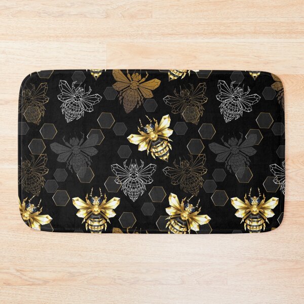 Item preview, Seamless pattern of polygonal bees designed and sold by Blackmoon9.