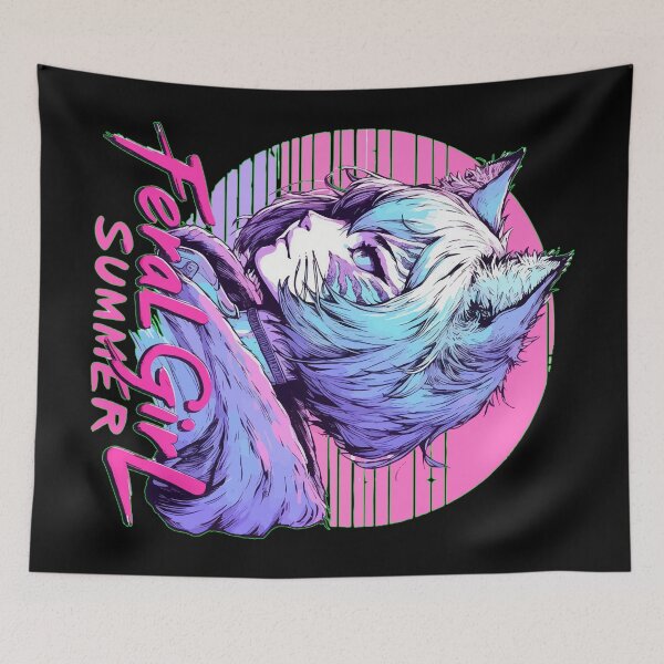 Item preview, Feral Girl Summer Cat Girl Vaporwave designed and sold by TomFrontierArt.