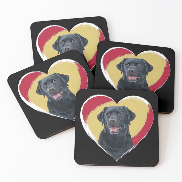 Item preview, Black Labrador In A Red Yellow Heart designed and sold by ILOVEART247.