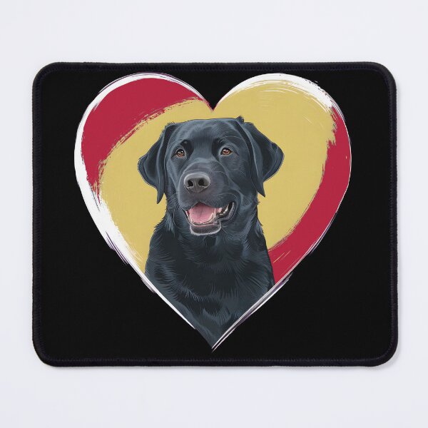 Item preview, Black Labrador In A Red Yellow Heart designed and sold by ILOVEART247.