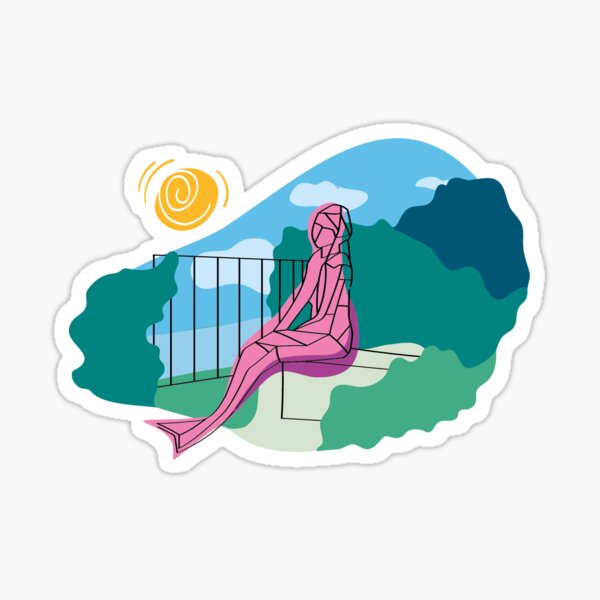 Luxembourg Melusina Statue – Luxembourg Mythical Mermaid Gift or Souvenir Sticker